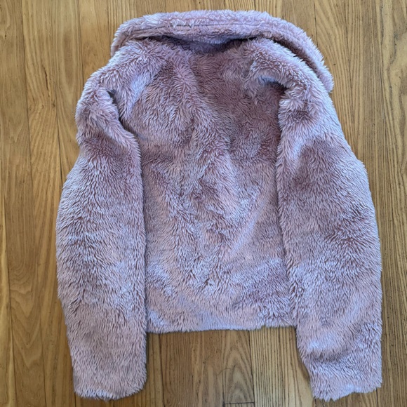 Free People Pink Teddy Jacket with Faux Fur Trim - Picture 3 of 8